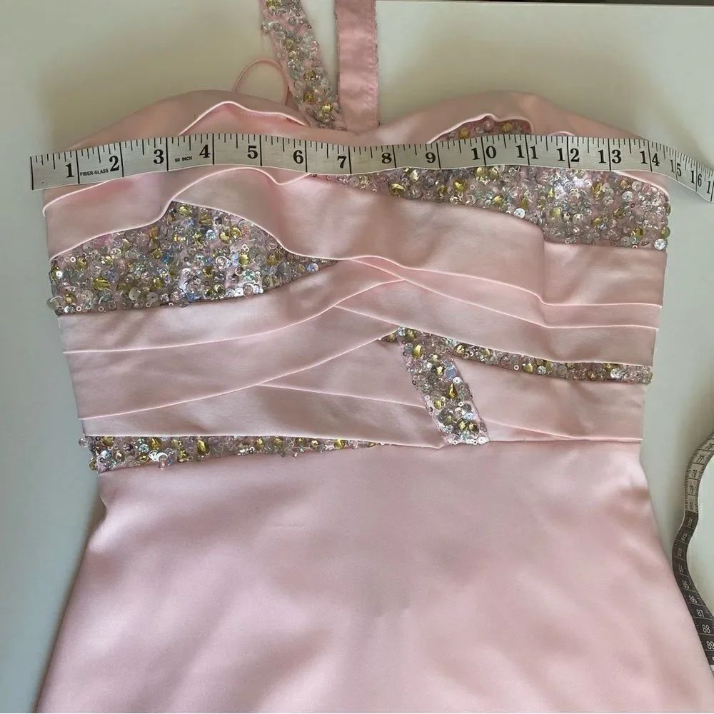 Faviana Couture Light Pink One Shoulder Gown Size 4 - Picture 11 of 16